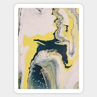 Green, yellow, and white acrylic pour Sticker